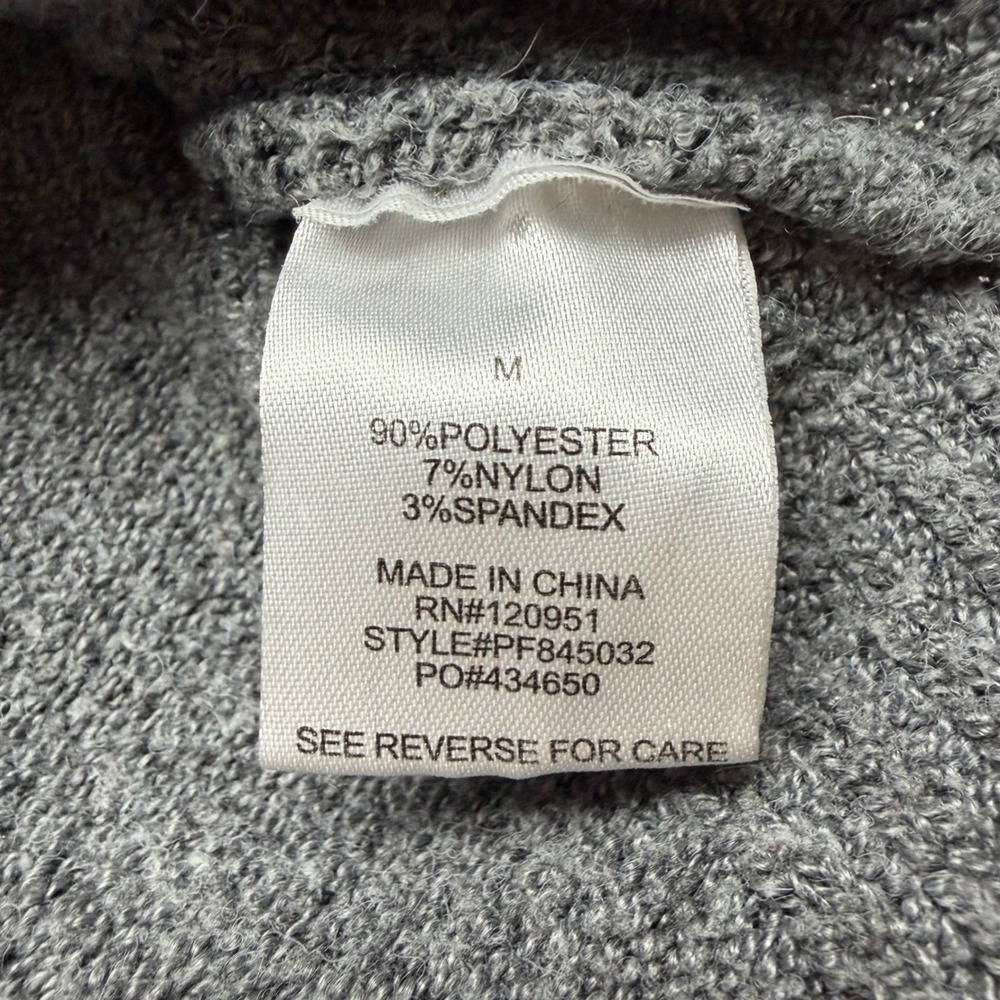 Pink Rose Women Medium Grey Roll Neck Sweater 3/4 Sleeve Casual Cozy Knit - Picture 9 of 10